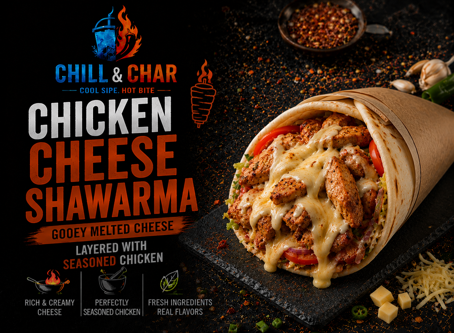 Chicken Cheese Shawarma
